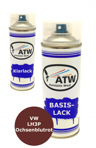 Autolack für VW LH3P Ochsenblutrot+400ml Klarlack Set